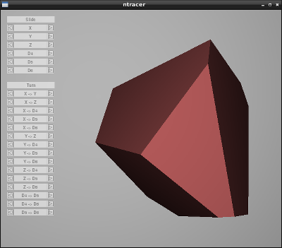 A three-dimension slice of a six-dimensional
hypercube